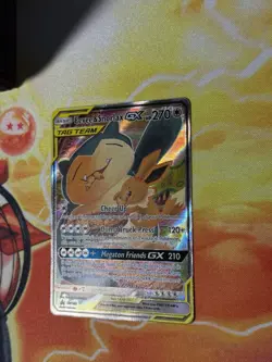 Pokemon Tag Team Promo Card EEVEE & SNORLAX GX - #SM169 Black Star Full Art.. - Image 2