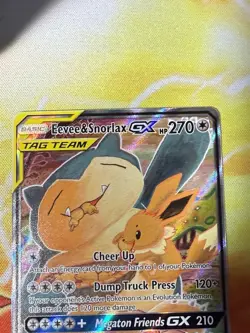 Pokemon Tag Team Promo Card EEVEE & SNORLAX GX - #SM169 Black Star Full Art.. - Image 4