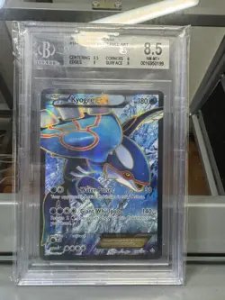 Pokemon 2015 XY Primal Clash Full Art Kyogre EX #148 Beckett 8.5 Rare Card - Image 1