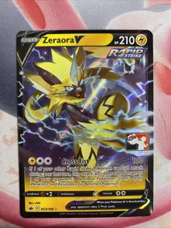 Zeraora V Pokemon Prize Pack Series 1 Promo Pokemon Card Play Stamp LP - Image 1