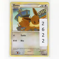 PokÃ©mon TCG Eevee 47/90 HGSS Undaunted Regular Common Card EN-LP 2010 - Image 3