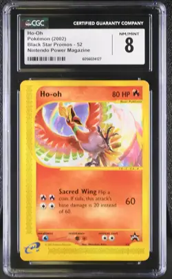 CGC 8 Ho-Oh 2002 Black Star Promos 52 Pokemon Card psa - Image 1