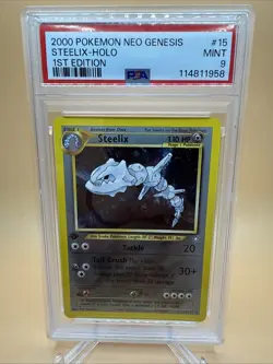 2000 Pokemon Neo Genesis 1st Edition Holo Steelix #15 PSA 9 - Image 1