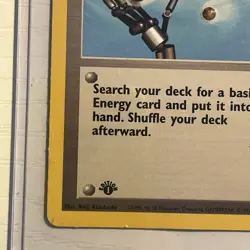 Energy Search 59/62 Common Fossil 1st Edition Off-Center OC Pokemon Card LP-NM - Image 2