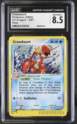 CGC 8.5 Crawdaunt 2003 EX Dragon 3/97 Holo Pokemon Card psa - Image 1