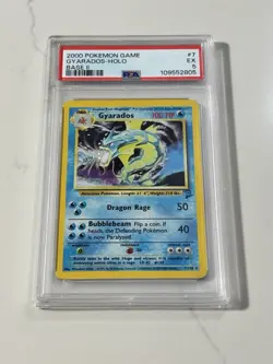 2000 Pokemon Base Set 2 Gyarados Holo 7/130 - PSA 5 - Image 1