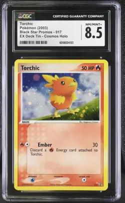 CGC 8.5 Torchic 2003 Black Star Promos 017 Cosmos Holo Pokemon Card psa - Image 1