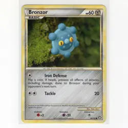 PokÃ©mon TCG Bronzor 58/102 HGSS Triumphant Regular Common Card EN-LP 2010 - Image 1
