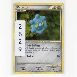 PokÃ©mon TCG Bronzor 58/102 HGSS Triumphant Regular Common Card EN-LP 2010 - Image 3