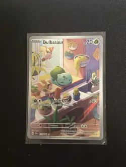 Pokemon TCG Stellar Crown Bulbasaur Full Art Holo Card 143/142 Sv07 - Image 1