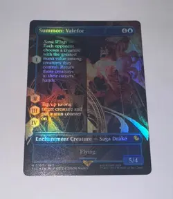 Magic MtG: *Borderless Foil* Summon: Valefor (Final Fantasy Commander), NM - Image 1
