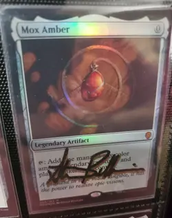 MTG FOIL MOX AMBER SHADOW SIGNED BY ARTIST  - Image 1
