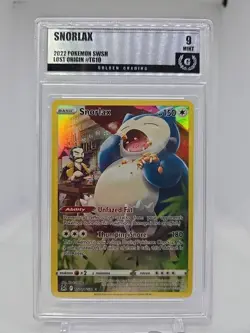 2022 Pokemon Lost Origin Snorlax SWSH  TG10/TG30 Golden Grading MINT 9 LðŸ‘€k! - Image 1