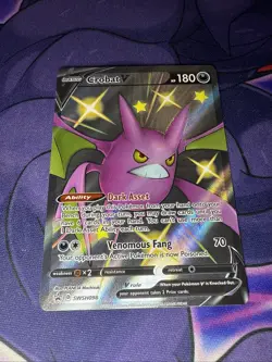 Pokemon Crobat V SWSH098 Black Star Promo Shiny Full Art Holo - NM - Image 1