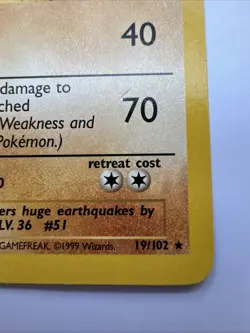 Pokémon TCG Dugtrio Card Unlimited Base Set 19/102 Rare LP Vintage WotC 1999 NM - Image 13