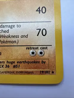 Pokémon TCG Dugtrio Card Unlimited Base Set 19/102 Rare LP Vintage WotC 1999 NM - Image 5