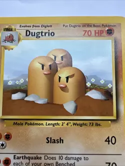 Pokémon TCG Dugtrio Card Unlimited Base Set 19/102 Rare LP Vintage WotC 1999 NM - Image 7