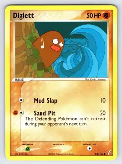 Diglett 50/100 2006 EX Crystal Guardians Pokemon Card TCG Nintendo Common - Vlp - Image 3