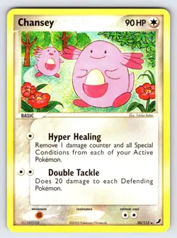Chansey 20/115 2005 EX Unseen Forces Pokemon Card TCG Non Holo Rare - VLP - Image 1