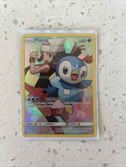 Pokémon TCG Piplup Holo Secret Rare Card Sun & Moon Cosmic Eclipse 239/236 - Image 2