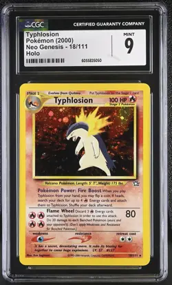 CGC 9 MINT Typhlosion 2000 Neo Genesis 18/111 Holo Pokemon Card psa - Image 1