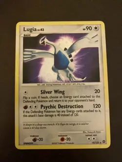Lugia LV.43 2007 Pokemon DP Secret Wonders Holo Swirl Card - Image 1