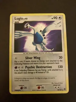 Lugia LV.43 2007 Pokemon DP Secret Wonders Holo Swirl Card - Image 3