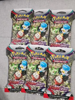 Nintendo Pokémon TCG Scarlet & Violet Sleeved Booster Pack - 10 Cards. 6 Packs. - Image 3