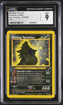 CGC 9 MINT Shining Tyranitar 2002 Neo Destiny 113/105 Holo Pokemon Card - Image 3