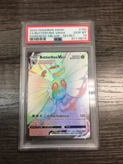 2020 Pokemon Darkness Ablaze # 190 Full Art Butterfree VMAX PSA 10 Card GEM MINT - Image 1