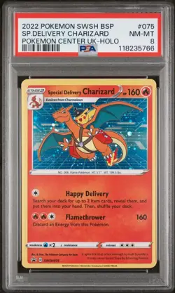 Special Delivery Charizard SWSH075 SWSH: Sword & Shield Promo Cards Holo PSA 8 - Image 1