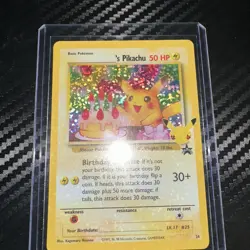 Birthday Pikachu 24 Celebrations 25th Anniversary Collection Pokemon TCG Card NM - Image 8