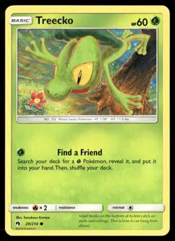 2018 Lost Thunder Set Pokemon Card 020  Treecko LP - Image 1