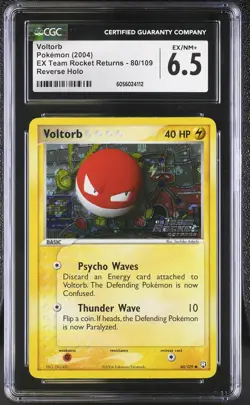 CGC 6.5 Voltorb Team Rocket Returns 80/109 Reverse Holo STAMPED Pokemon Card psa - Image 1