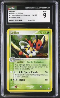 CGC 9 Ledian Team Rocket Returns 23/109 Reverse Holo STAMPED Pokemon Card psa - Image 1