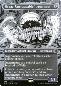 MTG Graaz, Unstoppable Juggernaut  Borderless ** All Will Be One ** English (NM) - Image 1