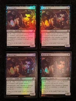2016 Magic MTG SOI Shadows Over Innistrad Rancid Rats FOIL x4 NM8+ - Image 3