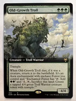 Old-Growth Troll - EXTENDED ART - MTG Kaldheim- LP Rare Creature Troll Warrior - Image 1