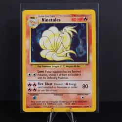 Ninetails 12/102 Holo Rare Base Set Unlimited HP Pokemon 1999 WOTC Vintage Card - Image 1