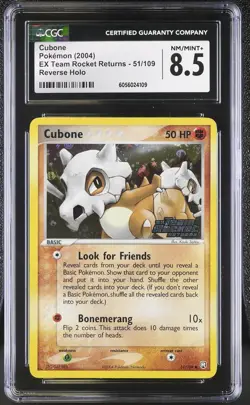 CGC 8.5 Cubone Team Rocket Returns 51/109 Reverse Holo STAMPED Pokemon Card psa - Image 1
