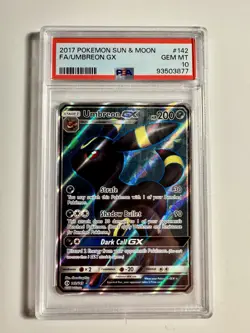 Pokemon Trading Card Game Umbreon Gx #142 Pokemon Sun And Moon PSA 10 GEM MINT - Image 1