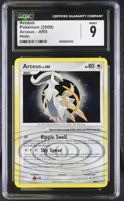 CGC 9 MINT Arceus 2009 Arceus AR5 Holo Pokemon Card psa - Image 1