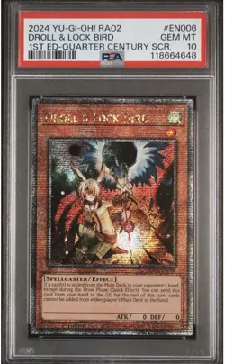 Droll & Lock Bird RA02-EN006 Yu-Gi-Oh TCG Quarter Century Secret Rare Card PSA10 - Image 1