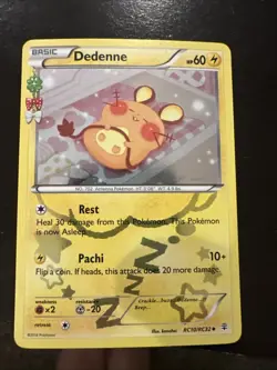 Dedenne PokÃ©mon TCG Generations Radiant Collection RC10/RC32 LP Holo Card - Image 1