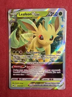 PokÃ©mon TCG Leafeon VSTAR Crown Zenith Holo Ultra Rare Card 014/159 - Image 1