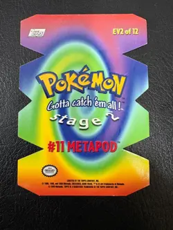 2000 TOPPS Pokemon #11 Metapod Stage 2 Die Cut Embossed card EV2 of 12 - Image 2