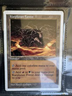 Lightly Played, Karplusan Forest Fifth Edition MTG Land Magic Gathering Card - Image 1