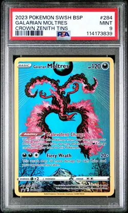 Galarian Moltres SWSH284 PSA 9 Mint Crown Zenith Tins Promo Pokemon Card 🔥🔥 - Image 1