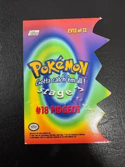 2000 TOPPS Pokemon #18 Pidgeot Stage 3 Die Cut Embossed card EV12 of 12 - Image 2