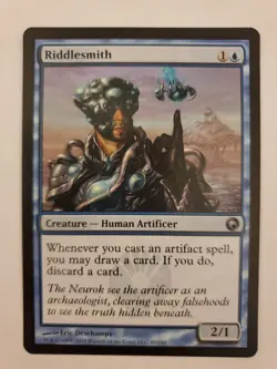 MTG Magic The Gathering Card Riddlesmith Creature Human Artificer Blue Scars Of - Image 1